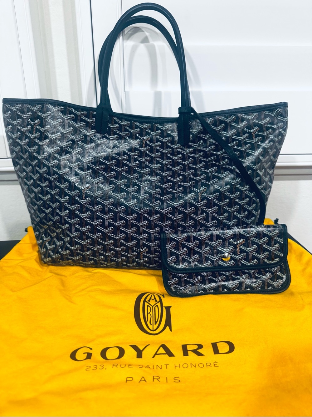 Goyard Saint Louis PM – Black Goyardine / Black Chevroches Calfskin
